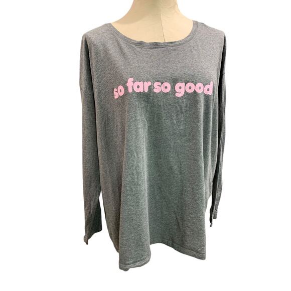 2X Jenni Intimates Womens Gray Jersey Knit 3/4 Sleeve Sleep Shirt - Picture 1 of 7